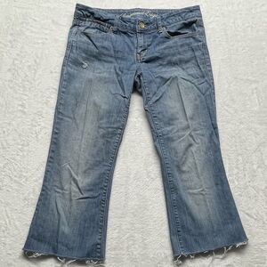 Vintage American Eagle Capri Jeans Women’s Real Flare Distressed Denim Sz 6